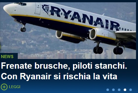 Ryanair, si rischia la vita ?
